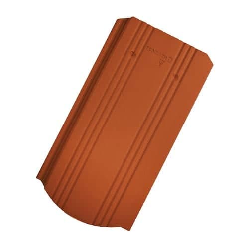 Tigla Ceramica Tondach Solzi cu Falturi Rosu Satinat 21x40cm — imagine 1