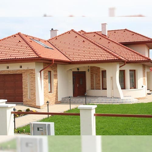 Tigla de beton 1/1 Bramac Romana Rosu Caramiziu — imagine 3