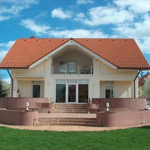 Tigla de beton 1/1 Bramac Romana Rosu Caramiziu — imagine 4