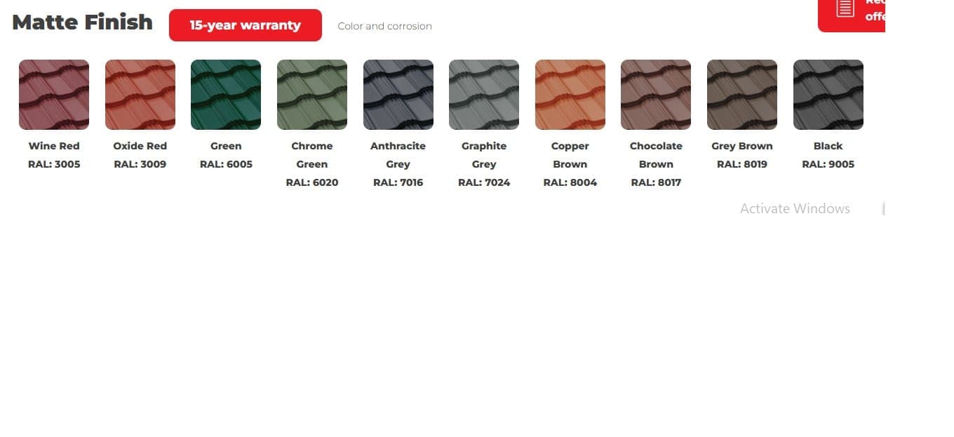 Tigla metalica Bilka Hellenic Mat 0.45mm — imagine 2