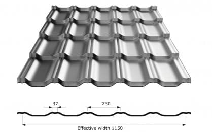 Tigla metalica 0.45 Grosime Mat, Gamma 25 — imagine 1