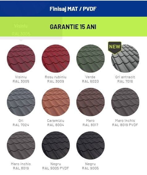 Tigla Metalica Metigla Elit Polyester Mat 0,5 mm — imagine 4