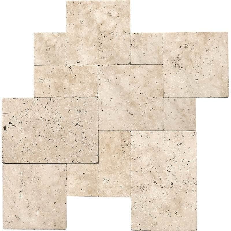 Travertin French pattern light tumbled 1.2cm — imagine 3