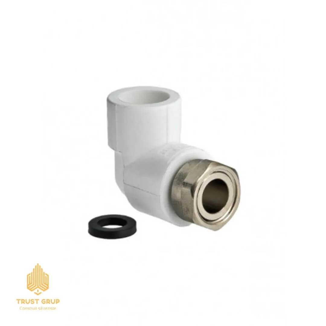 Cot cu piuliță 25×3/4” alb din PPR (20)
