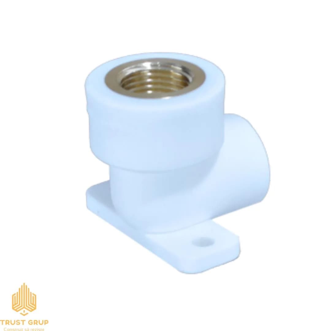 Cot racord cu suport F 20×1/2″ alb PPR (80/20)
