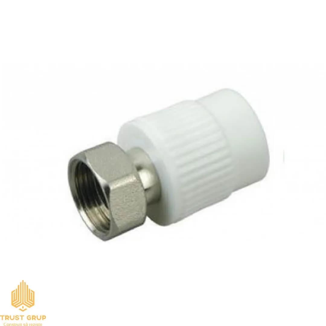 Racord cu piuliță 25×3/4” alb PPR (10)