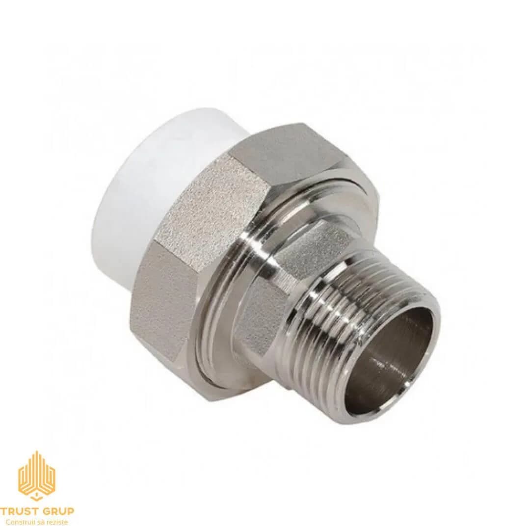 Racord olandez M 25×3/4″ alb PPR (50/150)