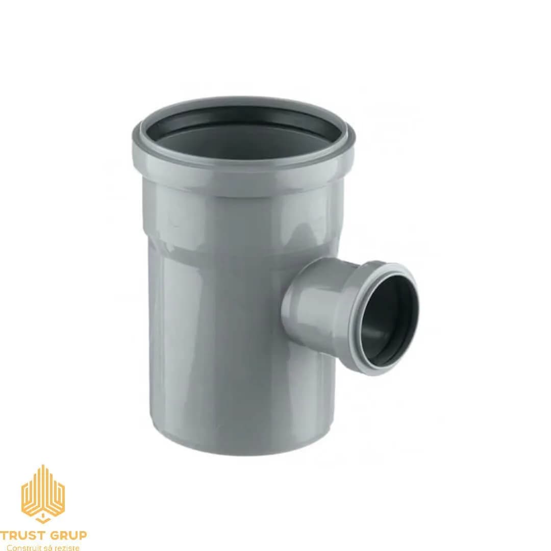 Teu PP canalizare diametrul 110×50 mm 90° (sur)