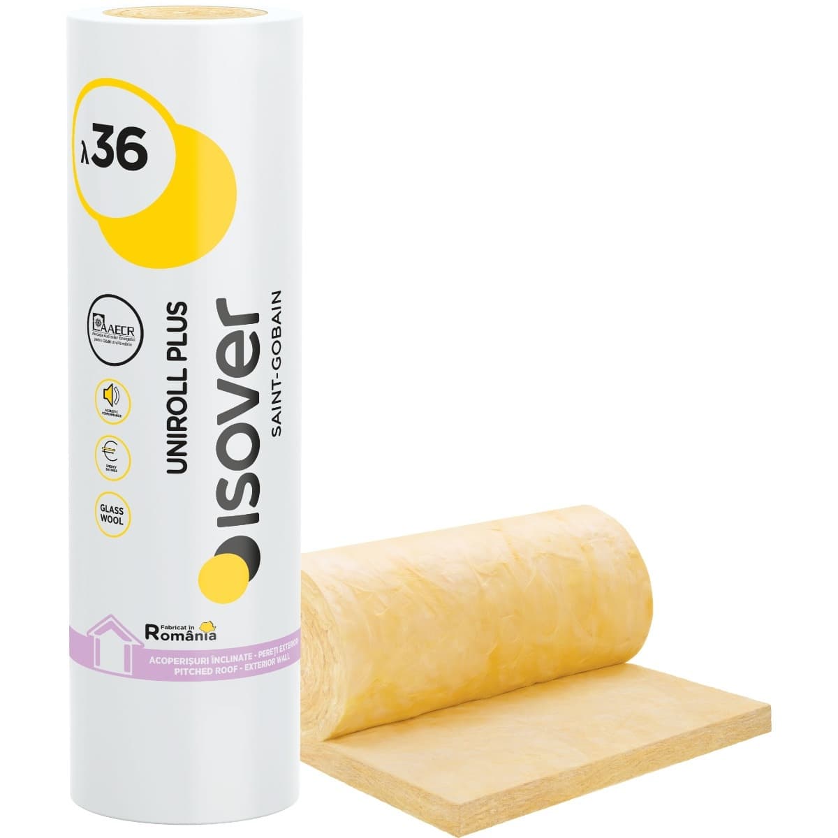 Vată de sticlă URSA SF 34 Lignin GEMINI 2 x 5000 x 1200 x 50mm — imagine 1