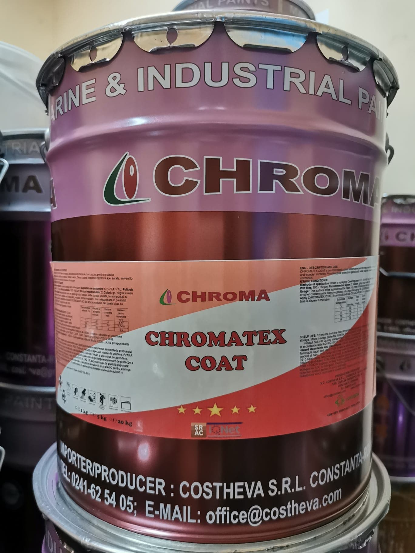 Vopsea anticoroziva #REZISTENT Chromatex Coat, 10L