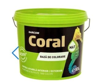Vopsea lavabila, baza colorare D, Coral, 10 L