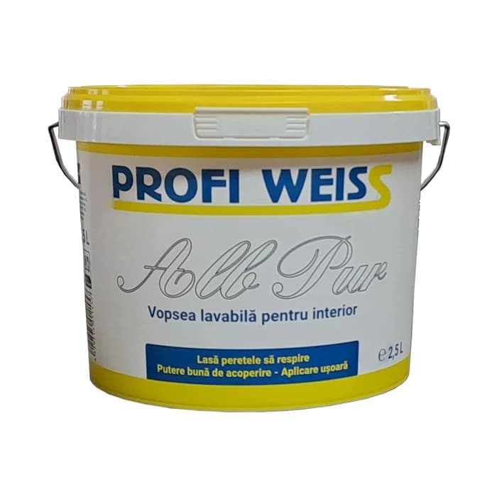 Vopsea lavabila, interior, Profi Weiss, alba, 15 L