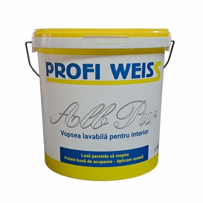 Vopsea lavabila, interior, Profi Weiss, alba, 8.5 L