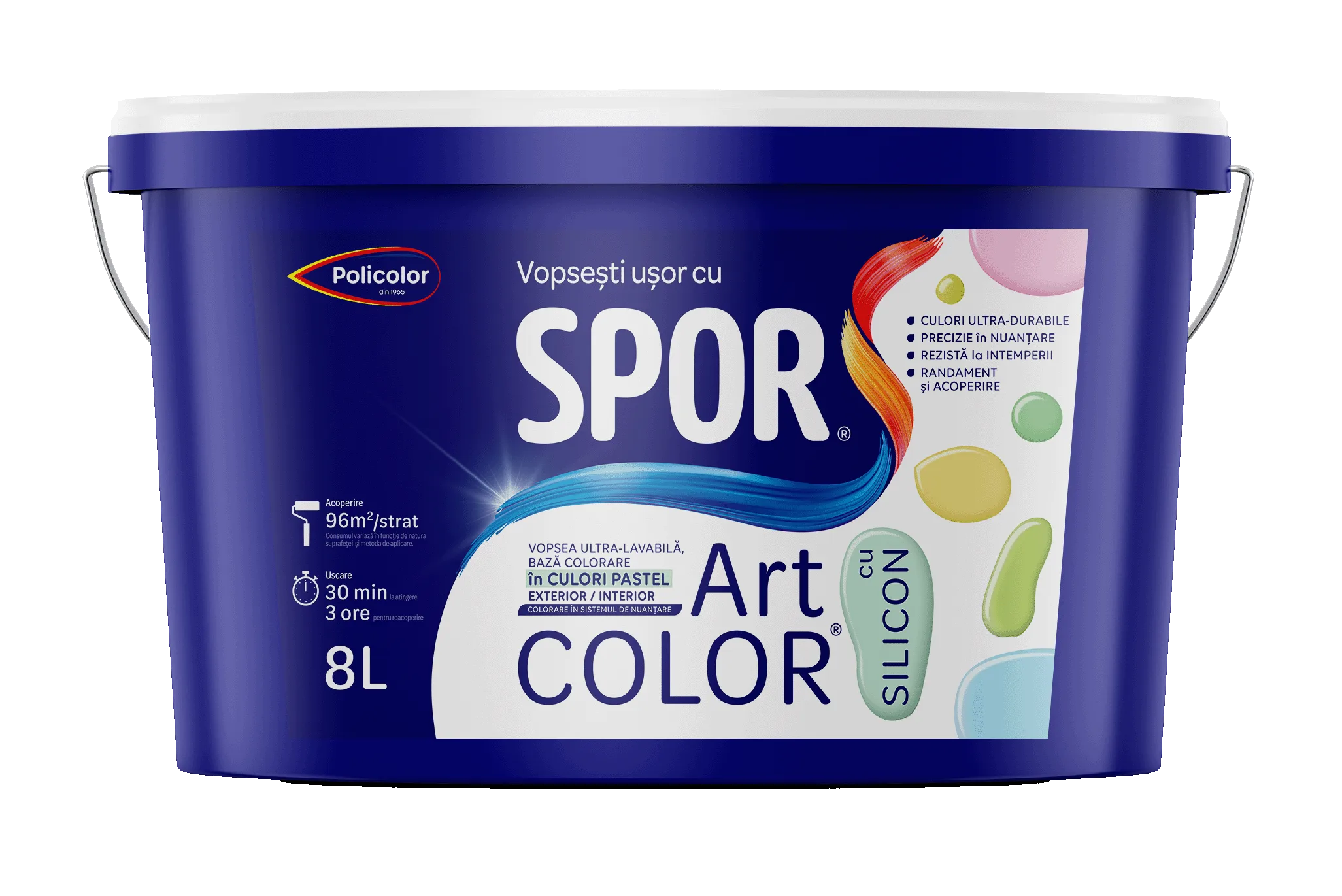 SPOR Art Color PASTEL pentru exterior si interior cu Silicon — imagine 1